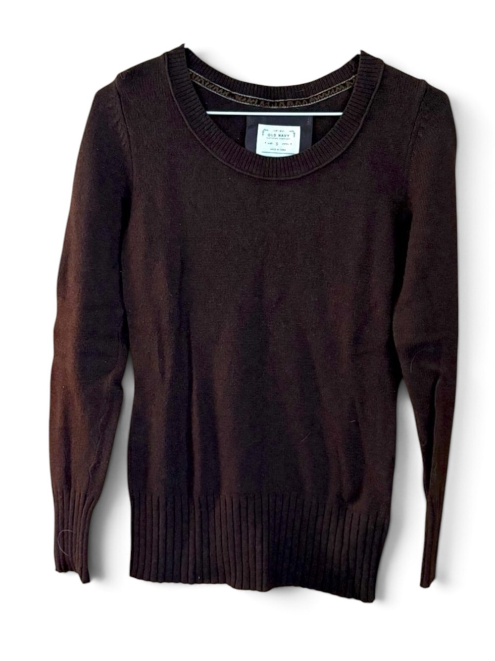 Wool/ Angora Chocolate Brown Pullover Crew Sweater